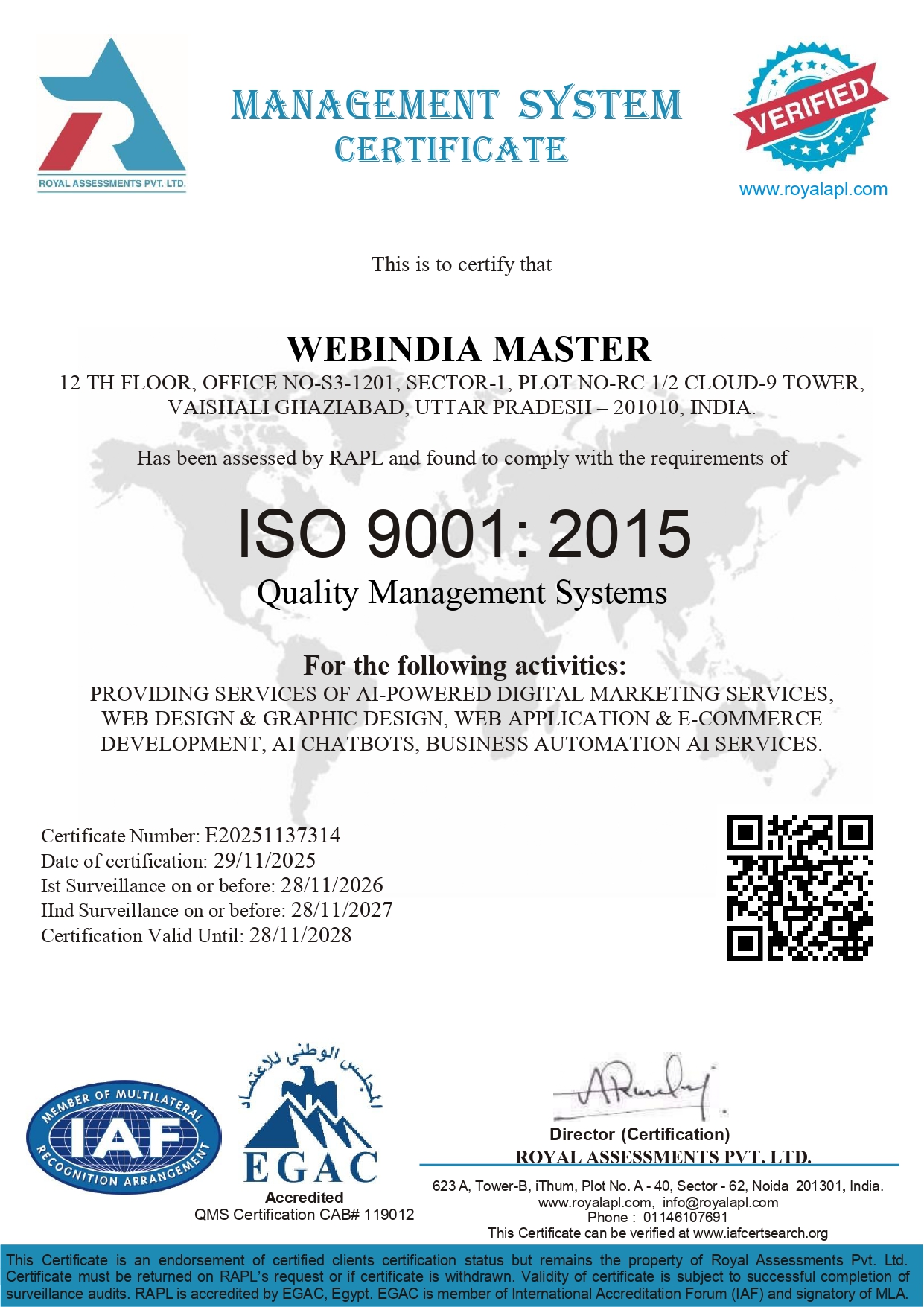 iso certificate